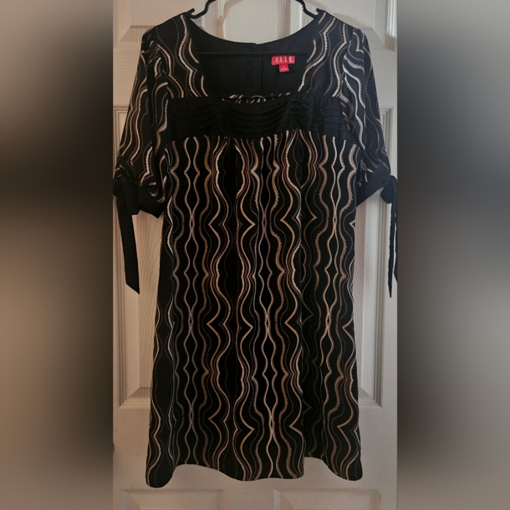 Elle Faux Satin Short Sleeve Dress